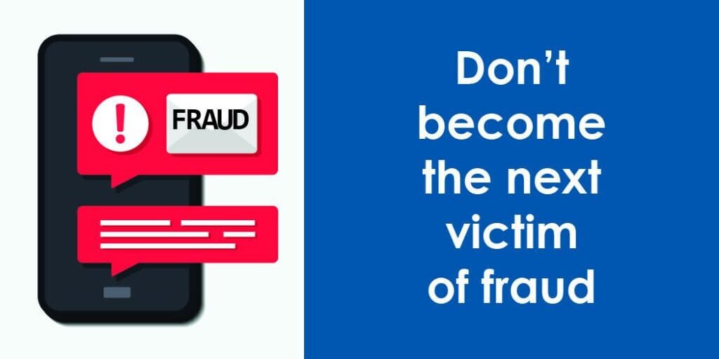 cell phone image with fraud alert message